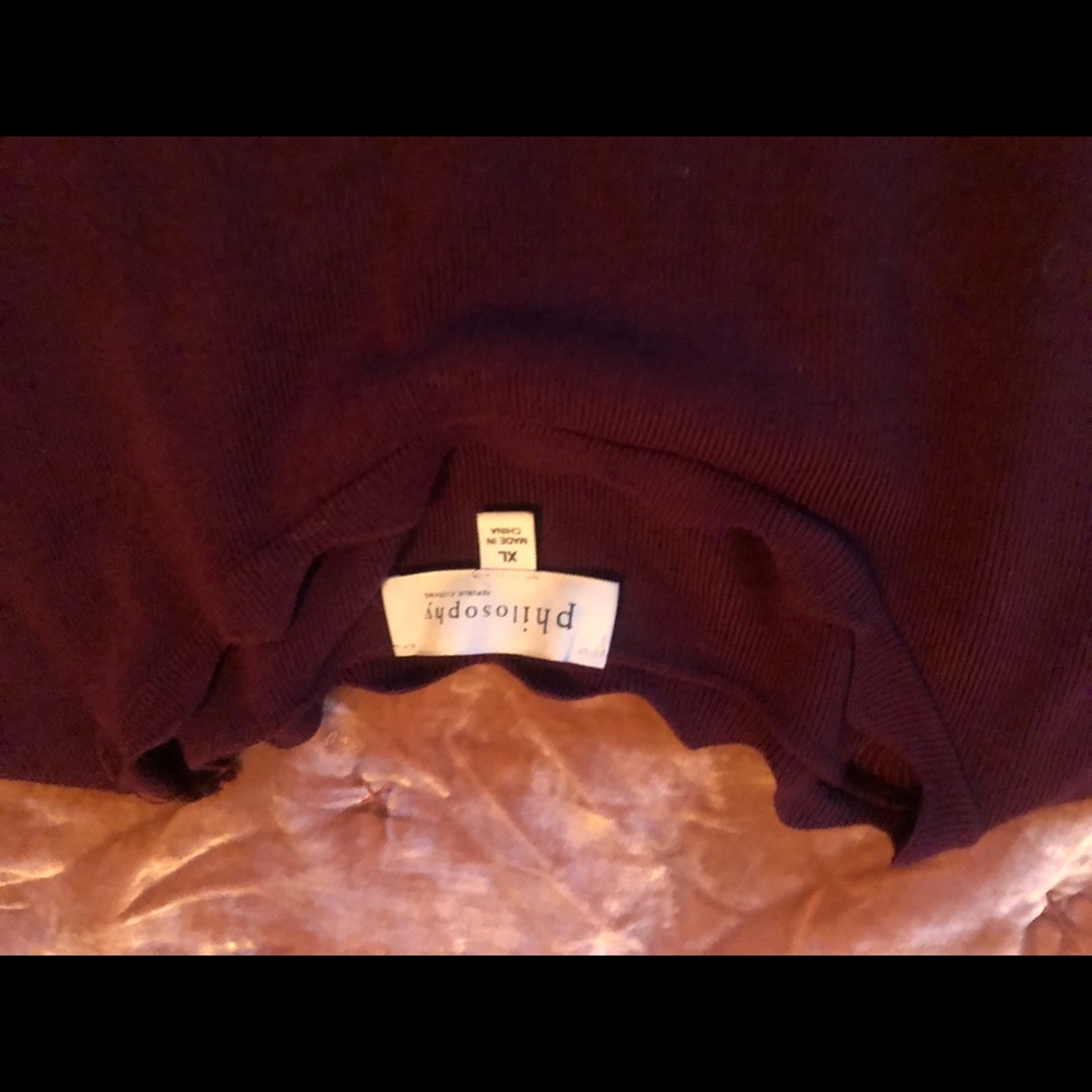 Philosophy Republica Burgundy Scalloped Sweater